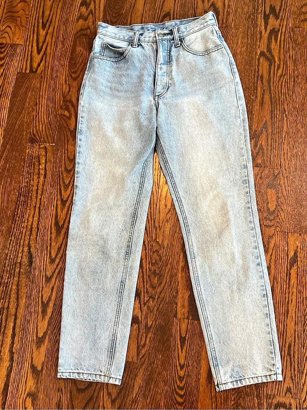 John Galt Women’s Jeans Tapered Light Wash Button Fly 100% Cotton Size Medium